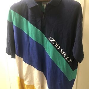Izod Polo with Green Inner and Navy Trim